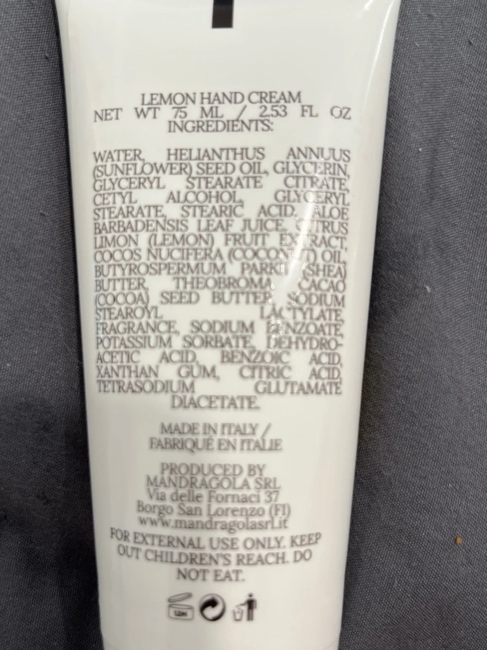 Biancasole Lemon Hand Cream — Nourishing Yellow Citrus Care